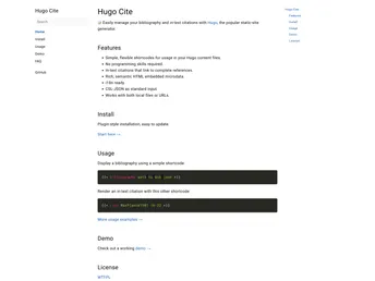 Hugo Cite screenshot